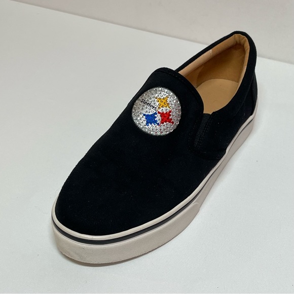 NFL BLACK AND WHITE STEELERS FLATS SIZE 8W - Picture 7 of 11